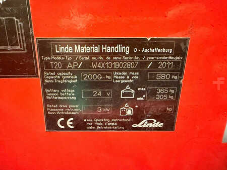 Nízkozdvižný vozík 2011  Linde T20AP (7)