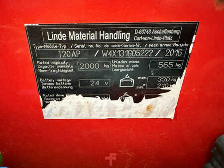Nízkozdvižný vozík 2016  Linde T20AP (7)