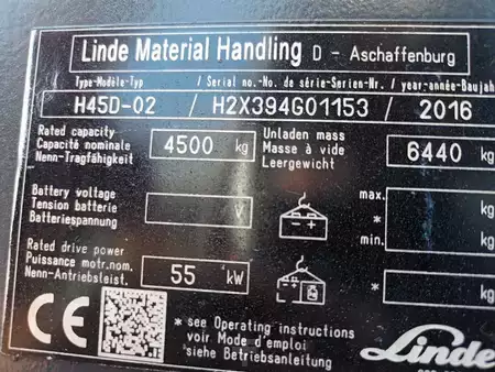 Diesel Forklifts 2016  Linde H45-02 (34)