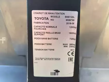 Ruční vysokozdvižný vozík 2018  Toyota SWE120L (5)