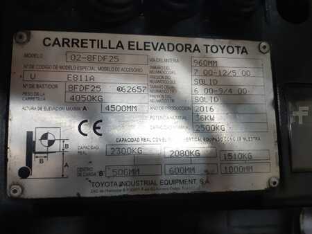 Carretilla elevadora diésel 2016  Toyota 02-8FDF25 (6) 