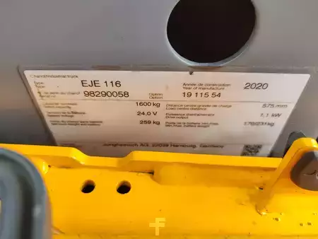 Nízkozdvižný vozík 2020  Jungheinrich EJE 116 1.6t/ 719h/ 250ah (9)