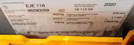 Nízkozdvižný vozík 2020  Jungheinrich EJE 116 1.6t/ 990h/ 250ah (8)