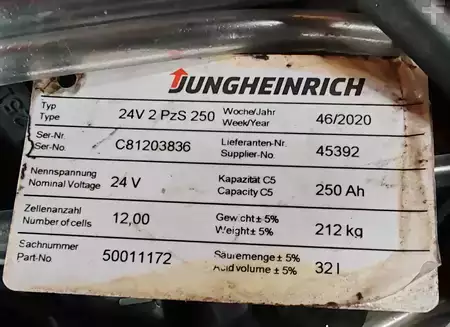 Nízkozdvižný vozík 2020  Jungheinrich EJE 116 1.6t/ 990h/ 250ah (9)