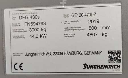 Diesel gaffeltruck 2019  Jungheinrich DFG 430s /2019y /5294mh/ 4.7m/ 4 ventil (16)