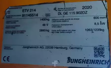 Tolóoszlopos targonca 2020  Jungheinrich ETV 214 9m/ 2020y/ 13432h (10)