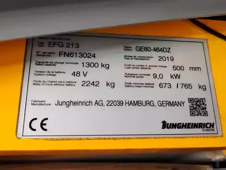 Elektro tříkolové VZV 2019  Jungheinrich EFG 213 Li-ion (18)