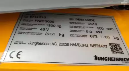 Elektro tříkolové VZV 2019  Jungheinrich EFG 213 Li-ion (17)