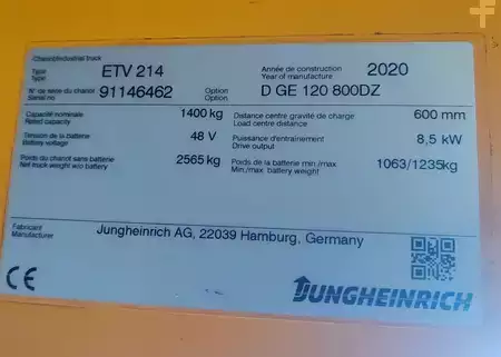 Tolóoszlopos targonca 2020  Jungheinrich ETV 214 2020y/ 8m/ 4608h (10)