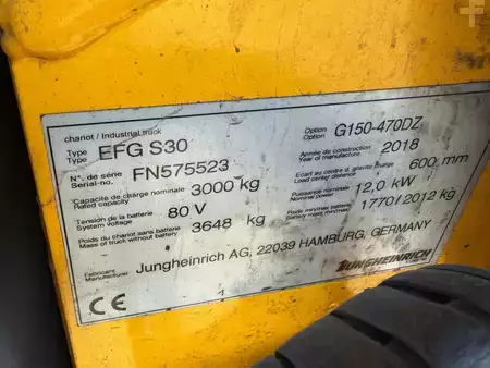 Elektryczne 4-kołowe 2018  Jungheinrich EFG S30 4.7m/ 4v/ 5379h (19)