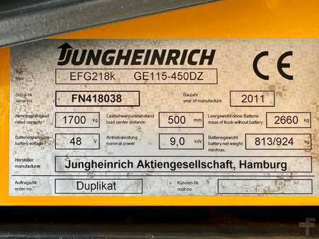 3-wiel elektrische heftrucks 2011  Jungheinrich EFG218k (14)