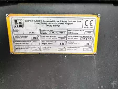 Stoccatori 2018  Hyster S1.5 S 1500 kg stapelaar 3.4m (13)