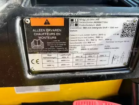 4-wiel elektrische heftrucks 2020  Hyster J 2.0 XN LWB 2000kg E- Heftruck (11)