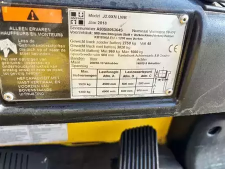 4-wiel elektrische heftrucks 2018  Hyster J 2.0 XN LWB 2000kg E- Heftruck (22)