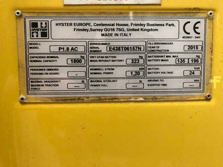 Porta-paletes elétrico 2015  Hyster P 1.8 AC (3)