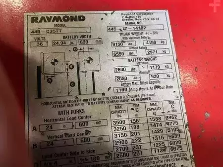 Montacargas Eléctrico (3 ruedas) 2017  Raymond 445C35TT (8)