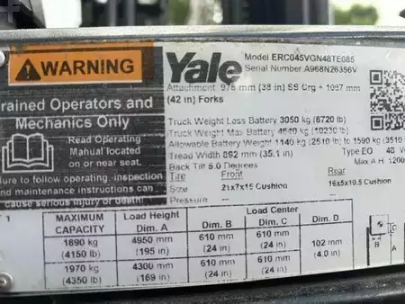 Montacargas Eléctrico (4 ruedas) 2021  Yale ERC045VG (7)