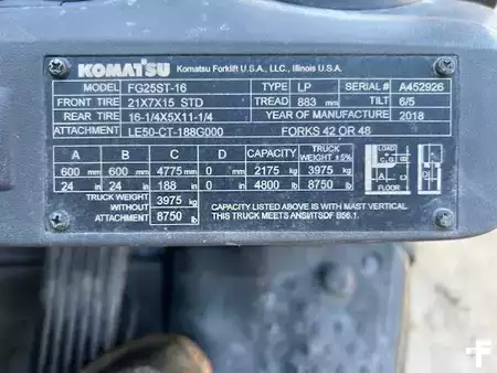 Propane Forklifts - Komatsu FG25ST-16 (9)