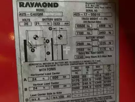 Apilador Hombre a Bordo 2017  Raymond 425C40QM (7)