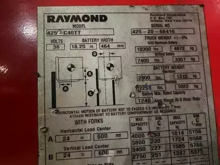 Apilador Hombre a Bordo 2020  Raymond 425C40TT (6)