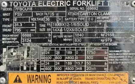 4-Wheel Electric 2017  Toyota 7FBCU18 (4)