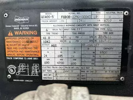 Propane Forklifts 2016  Doosan GC40S-5 (2)