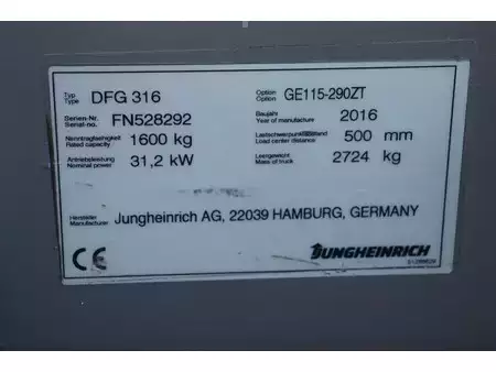 Carretilla elevadora diésel 2016  Jungheinrich DFG 316 (30)