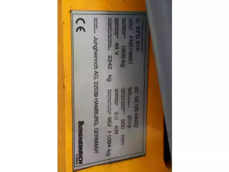 Elektryczne 4-kołowe 2018  Jungheinrich EFG316 (29)