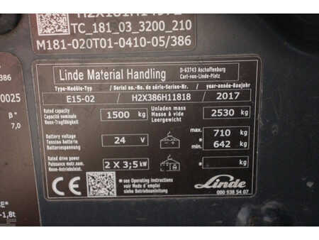 Carrelli elettrici 4 ruote 2017  Linde E15-02 (15)