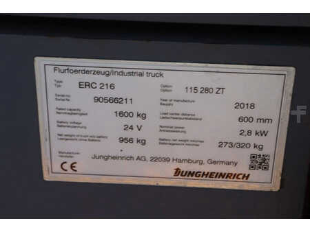 Ruční vysokozdvižný vozík 2018  Jungheinrich ERC 216 (11)