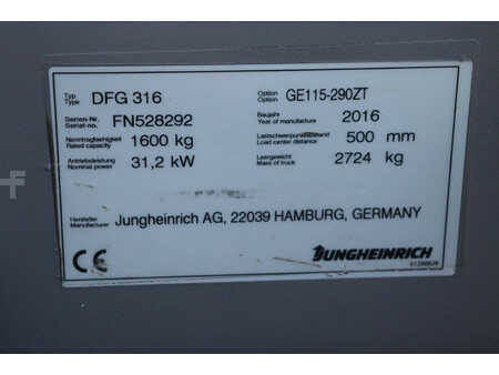 Diesel gaffeltruck 2016  Jungheinrich DFG 316 (30)