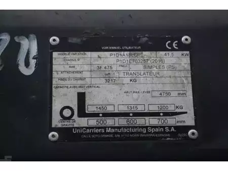Carrelli elevatori GPL 2016  Unicarriers P1D1A18LQ (20)