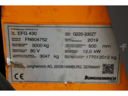 Elektro čtyřkolový VZV 2019  Jungheinrich EFG 430 (18)