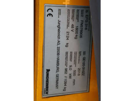 Carrelli elettrici 4 ruote 2018  Jungheinrich EFG 316 (30)