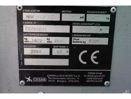 Elektrisk- 4 hjul 2006  Cesab Mak 400 AC (17)