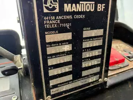 Telescopic forklift rigid 1990  Manitou MT425CP (14)