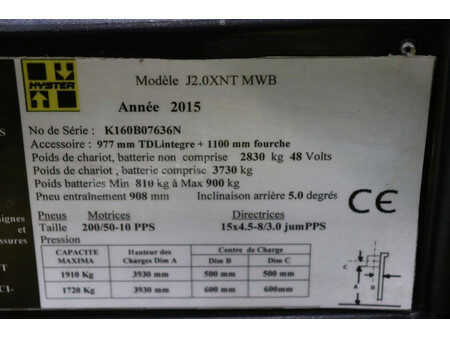 Eléctrica de 4 ruedas 2015  Hyster J2.0XNT MWB (19)