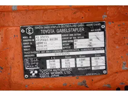 Treibgasstapler 1993  Toyota 42 5FGF25 (18)