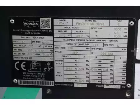 4-wiel elektrische heftrucks 2021  Doosan B35X-7 (15)