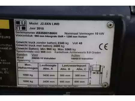 4-wiel elektrische heftrucks 2010  Hyster J2.0XN (23)