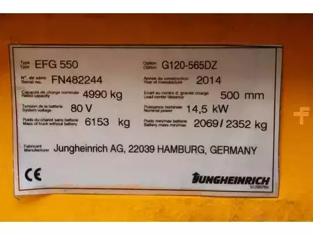 Elektryczne 4-kołowe 2014  Jungheinrich EFG 550 (30)