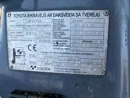 El truck - 4 hjulet 2015  Toyota 8FBET16 (8)