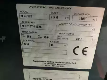 El truck - 4 hjulet 2017  Toyota 8FBE16T (11)