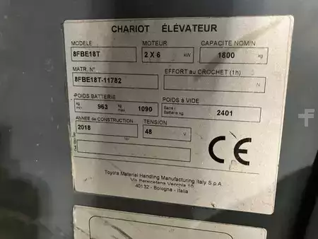 El truck - 4 hjulet 2018  Toyota 8FBE18T (10)