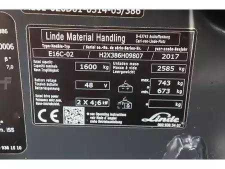 Elektromos 4 kerekű 2017  Linde E16C-02 (29)