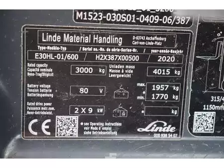 El truck - 4 hjulet 2020  Linde E30HL-01/600 (34)