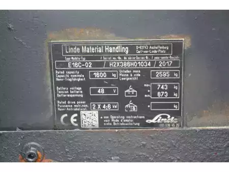 Elektro čtyřkolový VZV 2017  Linde E16C-02 (25)