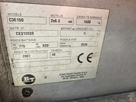 Elektro čtyřkolový VZV 2007  BT C3E1500 (11)