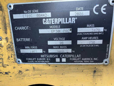 Chariot 4 roues électrique 2006  CAT Lift Trucks EP30K-PAC (9)