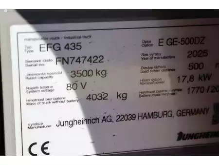 Elektro čtyřkolový VZV 2025  Jungheinrich EFG 435 (26)
